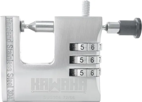 Miniatura 5 de Candado de combinación de acero inoxidable de 72/66 de 2.598 in, resistente a la intemperie, resistente al óxido, para remolque, barco, cobertizo
