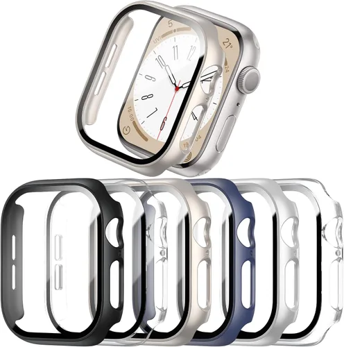 Miniatura 14 de COMMUTER [Paquete de 16] para Apple Watch Series 3/2/1 Protector de pantalla de 1.496 pulgadas, carcasa rígida de policarbonato ultrafino