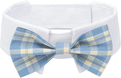 Miniatura 43 de Collar de esmoquin con moño para perro Segarty - Corbatín negro con corbata de cuello ajustable y hecha a mano en blanco para gatos y perros machos