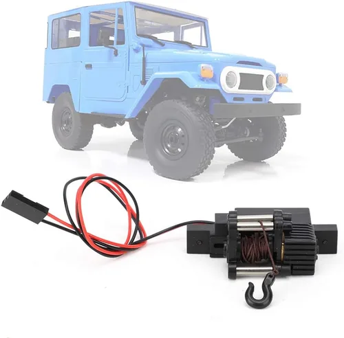 Miniatura 6 de Qiilu Cabrestante Rc Winch 1 16 Negro Plástico Metal Plástico Metal Cabrestante Automático Piezas de actualización Accesorios Ajuste para 1 16 RC