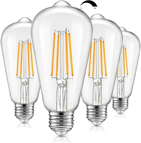 Miniatura 9 de Bombillas Edison LED vintage regulables equivalentes a 100 W, equivalente a incandescentes, 8 W 1200 lúmenes, bombilla de filamento LED con base