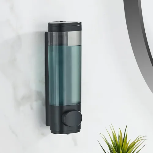 Miniatura 8 de Dispensador de ducha Pollock - Dispensador de champú y acondicionador sin taladro de 1 cámara para baño, de gran capacidad, negro