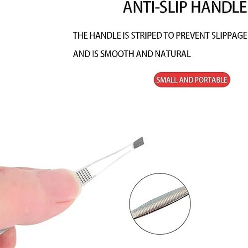 Miniatura 4 de Tres pinzas inclinadas Qulity, acero inoxidable profesional, proporcionan un agarre fuerte, eliminan los pelos con precisión, formas, diseño