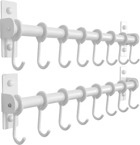 Miniatura 9 de Dseap Soporte para utensilios de cocina, soporte de pared para ollas y sartenes, riel de cocina con 8 ganchos para colgar utensilios de cocina