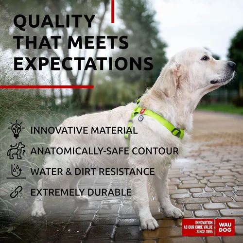 Miniatura 4 de WAUDOG Arnés impermeable para perro resistente, ajustable para perros grandes, pequeños y medianos, cierres de metal duraderos, placa para perro QR