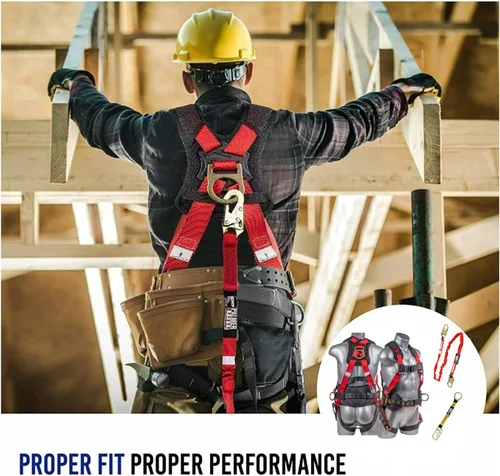 Miniatura 8 de Palmer Safety Arnés de seguridad de protección contra caídas Hammerhead Series Kit de seguridad I Arnés Premium + Cordón + Kit de extensor de anillo