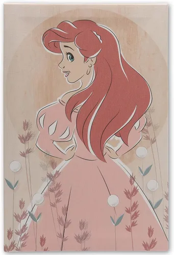 Miniatura 7 de Open Road Brands Disney - Lienzo decorativo de pared con diseño de Ariel y Flounder de La Sirenita en acuarela - Hermoso arte de pared de Ariel