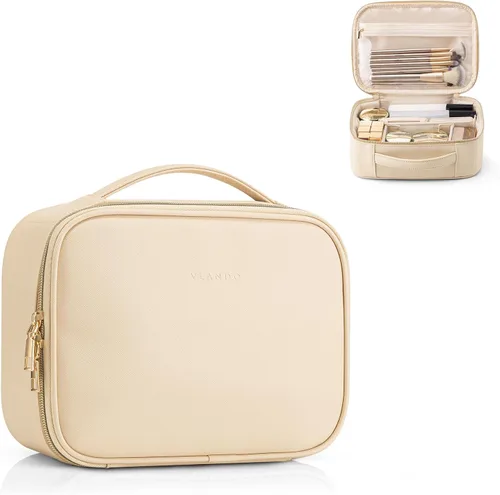 Miniatura 11 de Vlando - Bolsa de maquillaje de viaje, organizador de bolsa de maquillaje, ideas de regalo para mujeres y niñas, bolsa de almacenamiento