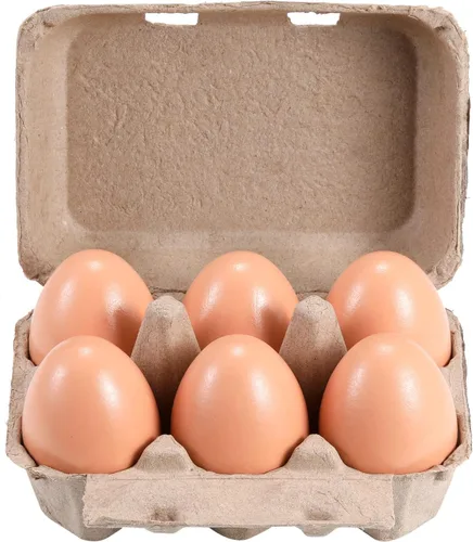 Miniatura 3 de Media docena de cajas de huevos vintage, paquete de 50 cartones de huevos de pulpa natural en blanco, 6 unidades para huevos de gallina, bandeja