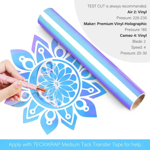 Miniatura 2 de TECKWRAP Vinilo holográfico cromado adhesivo permanente de 12 x 60 pulgadas, color blanco ópalo, vinilo para interiores y exteriores, impermeable