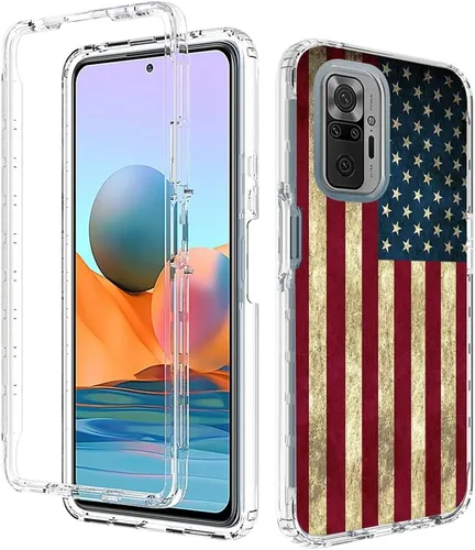 Miniatura 6 de Funda para teléfono Redmi Note 10 Pro 4G/Note 10 Pro Max con protector de pantalla de vidrio templado, lindo patrón de bandera transparente