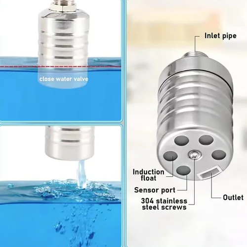 Miniatura 7 de Válvula Flotadora de Control Automático de Nivel de Agua 1/2" 3/4" - Acero Inoxidable 304, Sin Bomba Necesaria para Tanques de Agua, Estanques de 1