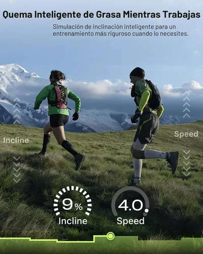 Miniatura 8 de UREVO Auto Incline Walking Pad with AI App, Adjustable Handlebar & Multifunctional Desk, 9% Power Incline Brushless Quiet Motorized Treadmill for