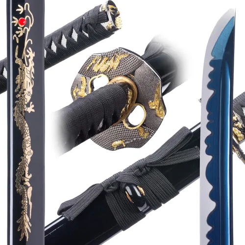 Miniatura 12 de Katana Sword, Handmade Samurai Sword 9260 Spring Steel - Plum Blossom Design, Full Tang & Clay Tempered - Ideal for Training, Practice, Collection &
