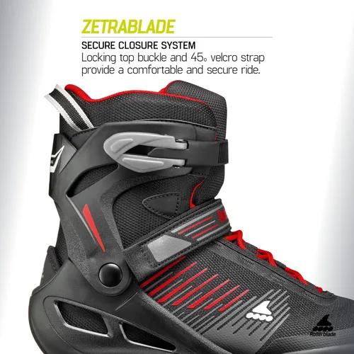 Miniatura 3 de Rollerblade Zetrablade - Patines en línea para hombres adultos, color negro y plateado