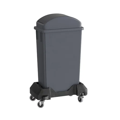 Miniatura 9 de Bote de basura Slim Jim negro de 23 galones con carrito