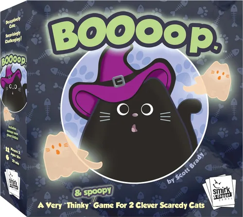 BOOoop de Smirk & Dagger: Adorable juego de mesa de estrategia para 2 jugadores, con 34 piezas de gatos y gatitos, edición de Halloween con nuevos
