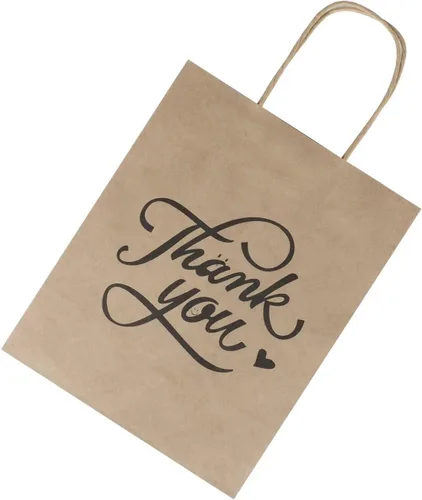Miniatura 5 de bagmad Paquete de 100 Bolsas de Regalo de Papel Marrones Medianas de 8 x 4.75 x 10 pulgadas con Asas a Granel, Bolsas de Papel Kraft de marrón
