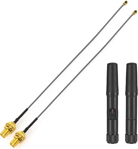Miniatura 12 de Eightwood Antena WiFi pequeña de doble banda 2.4 GHz 5 GHz RP-SMA antena 2 unids para PC computadora de escritorio tarjeta PCIe Router WiFi cámara