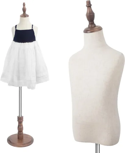Miniatura 9 de Maniquí para Vestir de Niño, Forma de Cuerpo para Muñecos, Formas de Busto para Muñecos para Niños, Maniki para Niño Pequeño Niña, 8-9 Años, Marrón