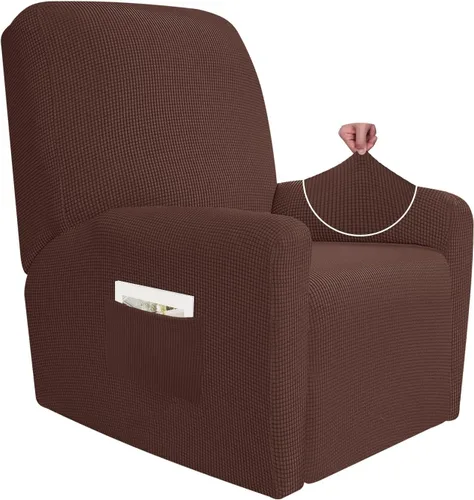 Miniatura 8 de JIVINER Fundas súper elásticas para sillas reclinables, de elastano, suave, con bolsillos, protector de muebles reclinables