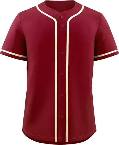 Miniatura 18 de KXK Camiseta de béisbol en blanco para hombre, camisas casuales con botones, manga corta, uniforme deportivo de equipo activo
