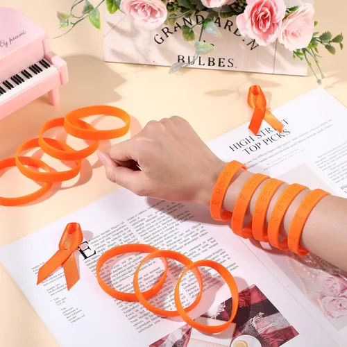 Miniatura 8 de Qilery Juego de 50 unidades de 200 unidades, regalo de concientización sobre la leucemia contra el cáncer de mama, incluye cinta para el cáncer