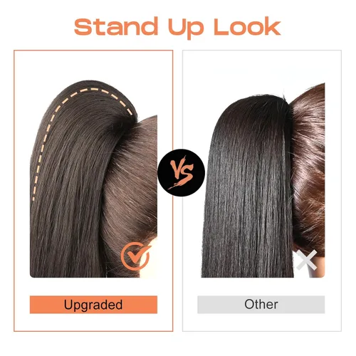 Miniatura 3 de SEIKEA Extensión de cola de caballo versátil con cordón, 26" de largo, cabello ondulado multicapa, clip para cola de caballo, extensiones de pelo