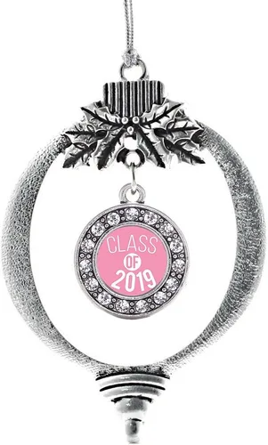 Miniatura 57 de Inspired Silver - Bonita bandera estadounidense - Adorno de Navidad plateado - Adorno de árbol de Navidad con dije circular con circonita cúbica