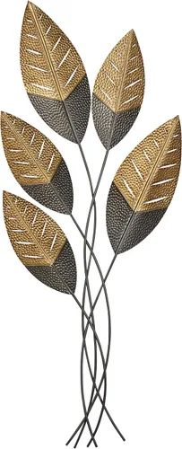 Miniatura 2 de Deco 79 Decoración de pared de hojas de metal, 17 x 2 x 43 pulgadas, color dorado