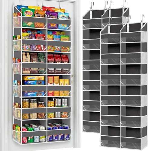 Miniatura 9 de Organizador para colocar sobre la puerta de 6 niveles, almacenamiento extra grande detrás de la puerta de 12 compartimentos, capacidad de peso de 80