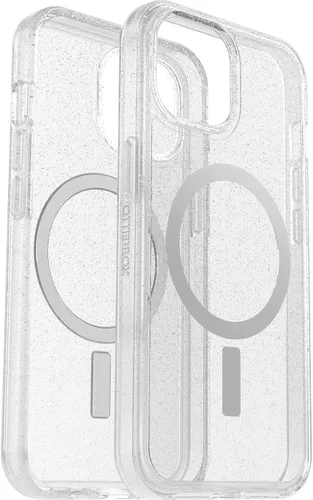 Miniatura 5 de OtterBox Funda transparente para iPhone 15, iPhone 14 y iPhone 13 Symmetry Series - Stardust (transparente/plateado), se acopla a MagSafe, ultra