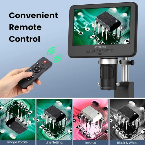 Miniatura 7 de JL246PS Microscopio digital HDMI de 3 lentes de 7 pulgadas 4000X, microscopio biológico para adultos y niños con diapositivas preparadas, video UHD