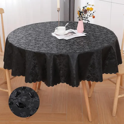 Miniatura 48 de Smiry Mantel cuadrado, mantel de vinilo resistente al agua, lavable, para cocina y comedor (azul bebé, 54 x 54 pulgadas)
