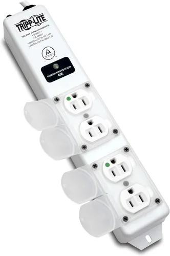 Miniatura 3 de TRIPP LITE Regleta de alimentación médica con protector de sobretensiones de grado hospitalario, 6 tomas, enchufe NEMA 5-15PHG en ángulo recto
