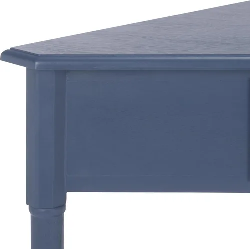 Miniatura 4 de SAFAVIEH Muebles - Mesa esquinera Gomez con 1 cajón, color azul, madera maciza, diseño clásico de almacenamiento de esquina, ideal para entrada