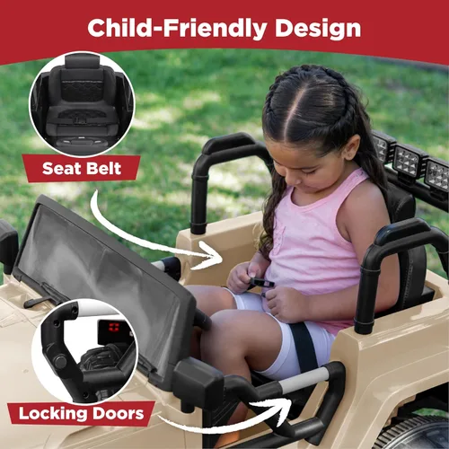 Miniatura 5 de Best Choice Products Camión de paseo para niños de 12 V, auto de juguete alimentado por batería con suspensión de resorte, control remoto, 3 Arena