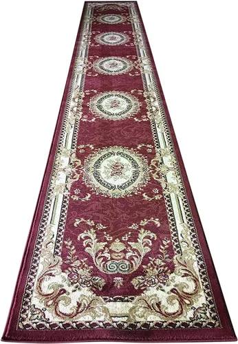 Deir Debwan Alfombra tradicional Aubusson con diseño floral largo de 330.000 puntos, diseño 602 (31 pulgadas x 15 pies 8 pulgadas)