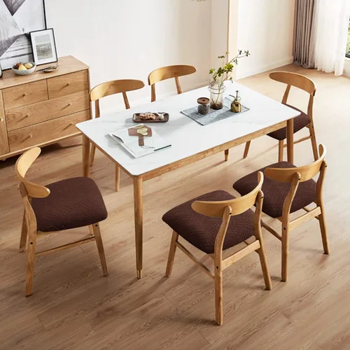 Miniatura 2 de Genina Fundas impermeables de asiento para silla de comedor, fundas elásticas para sillas de comedor, fundas protectoras para silla de comedor