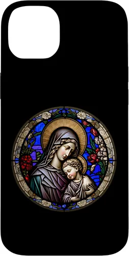 Miniatura 14 de Funda para iPhone 11 Religious Blessed Virgin María y Jesús con diseño de vidrieras