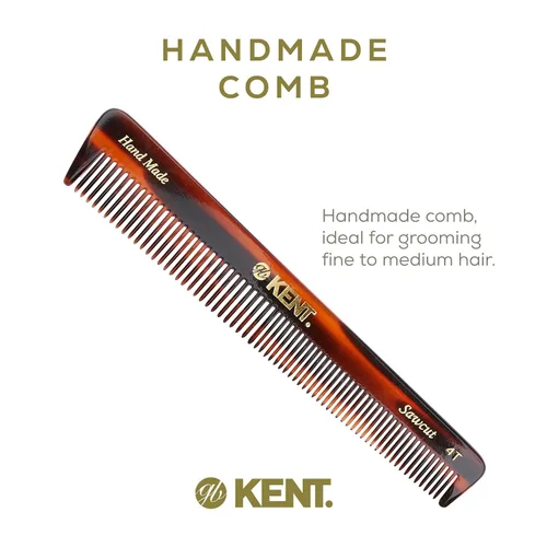 Miniatura 3 de Kent Peine de doble diente 4T de 6 pulgadas - Apósito de dientes finos y anchos, peine de aseo para cabello, barba, bigote. Estilo grueso y fino
