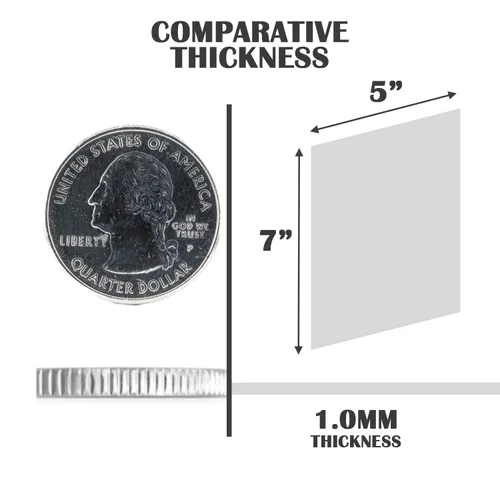 Miniatura 2 de Performore Juego de láminas de plexiglás PETG transparente, paquete de 10 paneles acrílicos flexibles con película protectora de 5 x 7 pulgadas