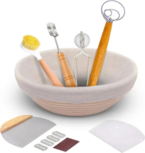 Miniatura 11 de Cesta para fermentación de pan Banneton - Suministros para hornear pan de masa madre – Kit de inicio para masa madre – Cesta para fermentación
