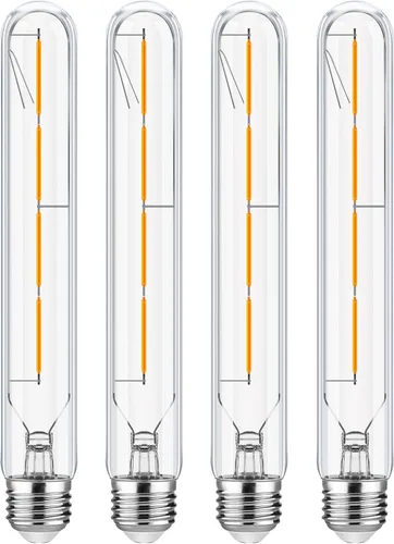 Miniatura 11 de Leools Bombillas LED largas T10, bombilla tubular regulable de 4 W, equivalente a 40 vatios, bombilla de filamento LED vintage estilo Edison E26