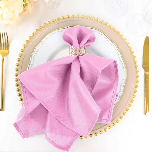 Miniatura 5 de Efavormart - Juego de 25 servilletas de tela de alta calidad, 20 x 20 pulgadas, color rosa, sin costuras, mantel de lino lavable con bordes