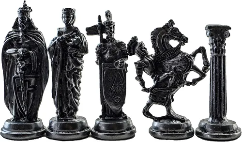 Miniatura 6 de Juego de ajedrez de metal para adultos, cobre antiguo del ejército británico real, piezas hechas a mano y diferentes diseños, tablero de ajedrez