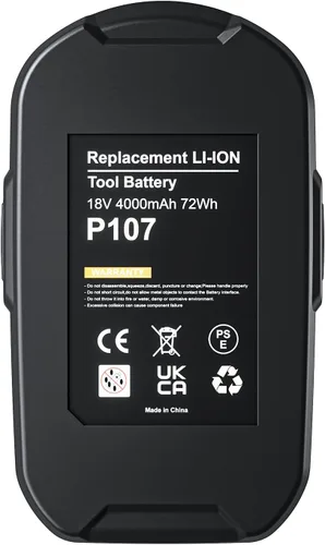 Miniatura 8 de Paquete de 2 paquetes actualizados de 4000 mAh de repuesto para batería Ryobi 18V P107 compatible con batería Ryobi de 18 V ONE+ P102 P103 P104 P105