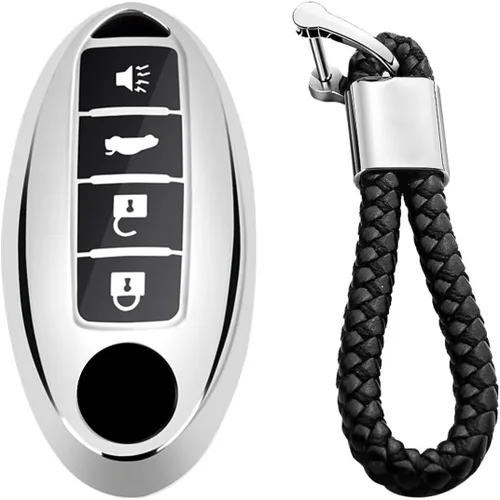 Miniatura 12 de Funda para Llavero de Silicona Suave con Textura de Fibra de Carbono para Nissan 370Z Altima Armada Frontier GT-R Leaf Maxima Murano Pathfinder