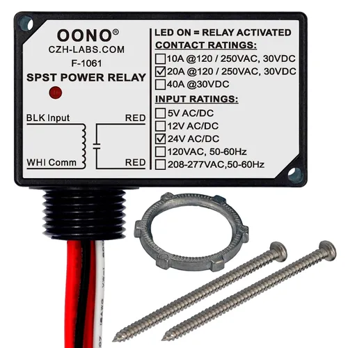 Miniatura 7 de Módulo de relé de potencia AC/DC 12V SPST 20Amp 250Vac/30Vdc, carcasa de plástico y precableado