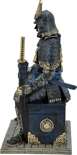 Miniatura 5 de LOOYAR Estatua de guerrero samurai antiguo medieval zombi de resina, figura decorativa artesanal para sala de estar, porche, oficina, escritorio